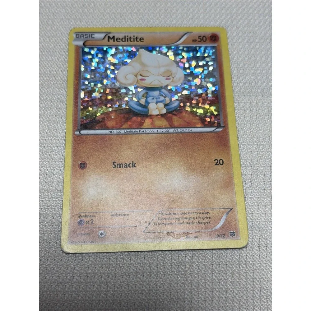 Meditite 9/12 McDonald's Holo Confetti Promo Pokemon Card in Sleeve NM